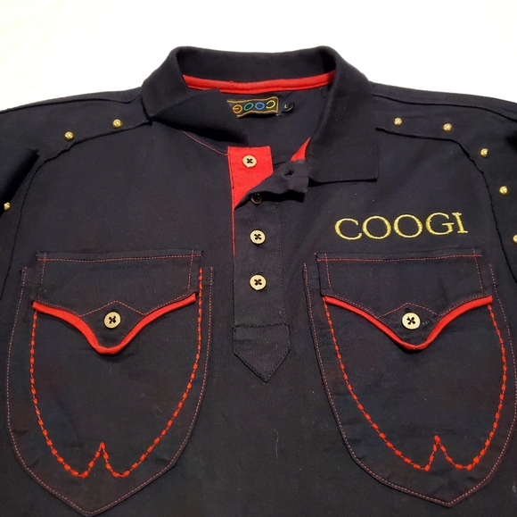 Mens Coogi Australia Embroidered Logo black Polo Shirt Size  L - Picture 3 of 8